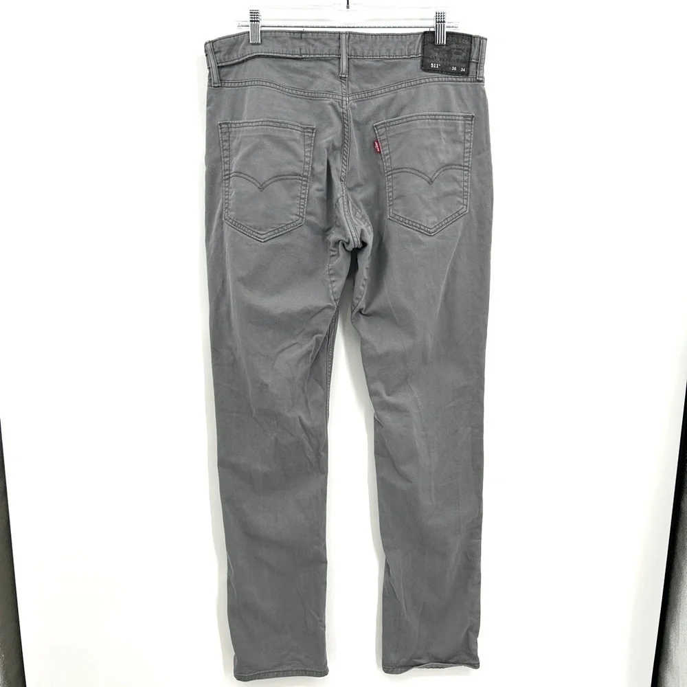 LEVI'S Men's 511 Gray Slim Fit Stretch Casual Jeans Size 36 x 34